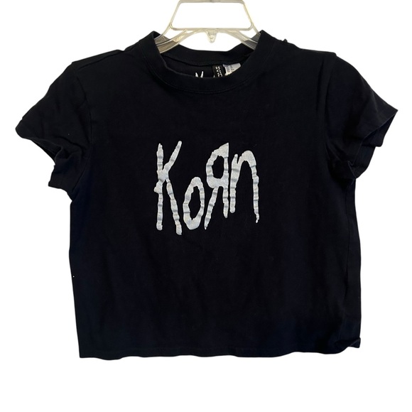 Retro Reprint KORN Baby Tee Crop Top Cropped Top Divided XS - Picture 1 of 7